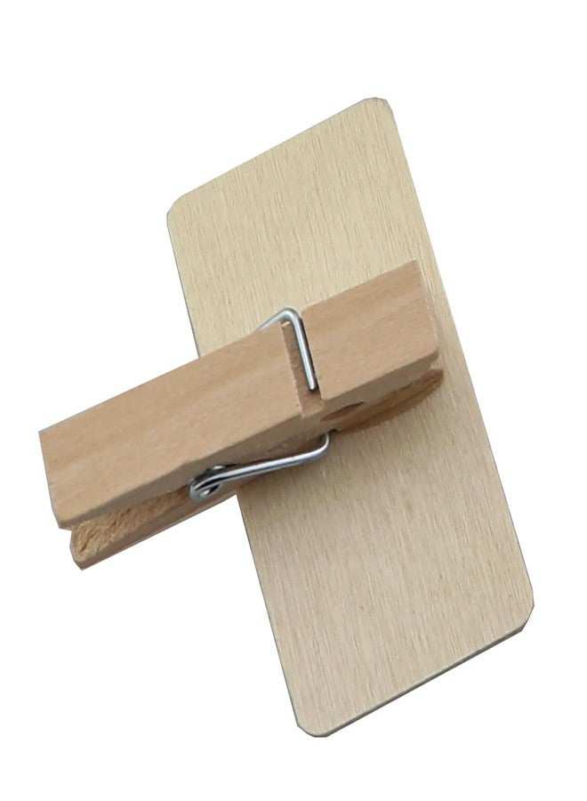 مجموعة مشابك خشبية صغيرة للسبورة من KKUANG، 15 قطعة، مشابك ملاحظات لاصقة، مشابك خشبية مستطيلة الشكل 1.6 × 0.8 بوصة، مشابك لوحات رسائل، مشابك ملصقات، مشابك صور بسيطة لحفلات الزفاف والمناسبات والمكاتب والمطابخ - Image 3